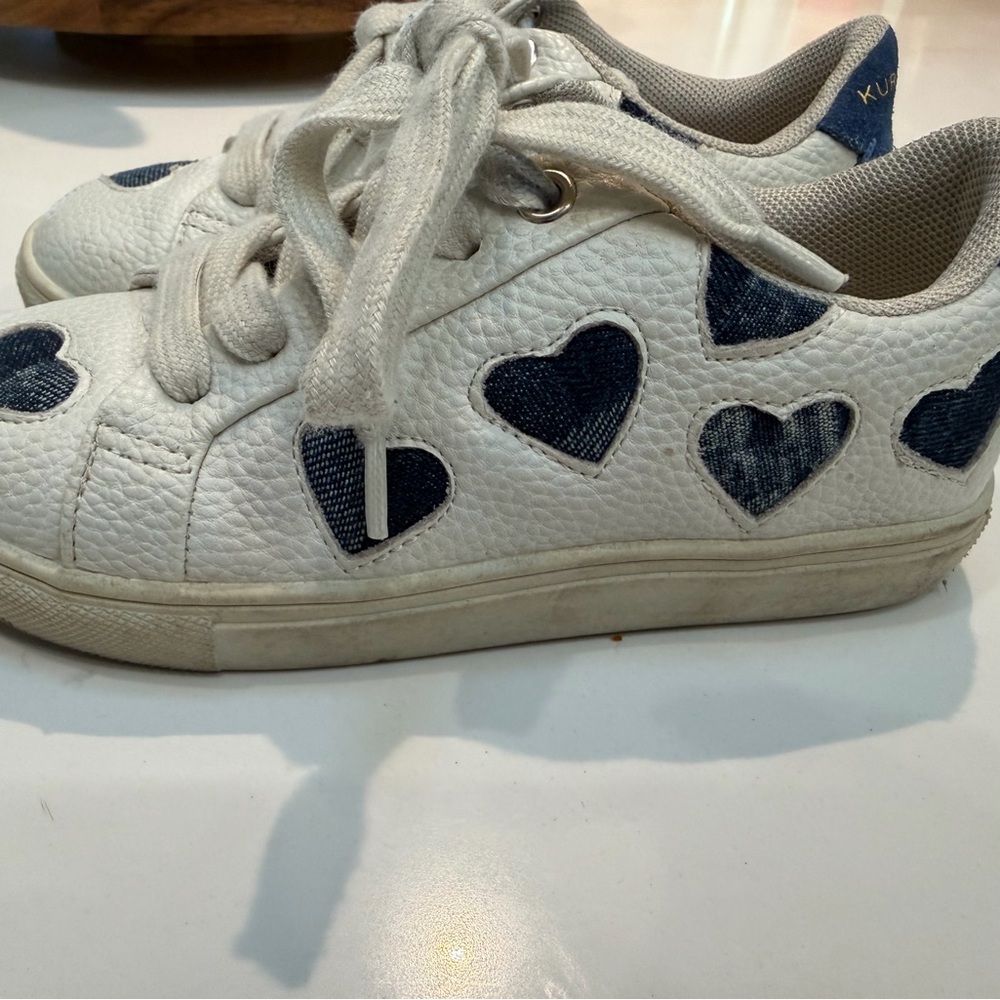 Kurt Geiger White Sneakers with Blue Hearts